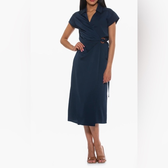 NEW Alexia Admor Wrap Midi Dress - Picture 3 of 5